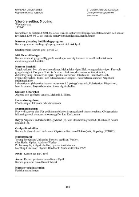 2005/2006 - Teknisk-naturvetenskapliga fakulteten - Uppsala ...