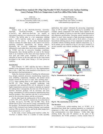 Thermal Stress Analysis of a Flip-Chip Parallel VCSEL - ECA Digital ...