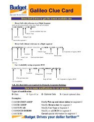 Galileo Clue Card - Budget Rent a Car