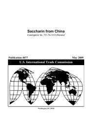 Saccharin from China - USITC