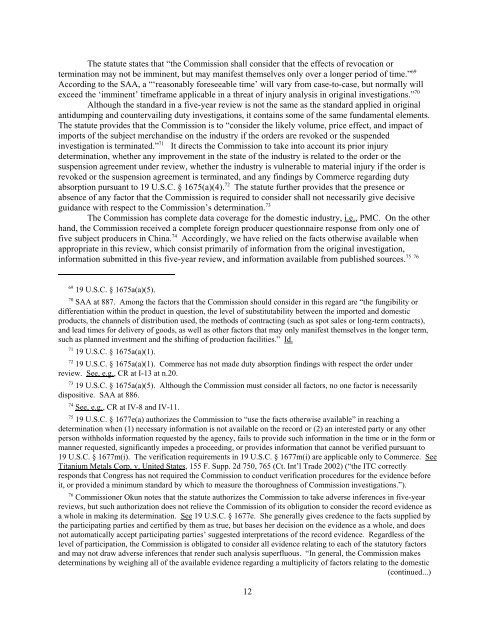 Saccharin from China - USITC