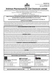 Dishman Pharmaceuticals and Chemicals Limited - Cmlinks.com