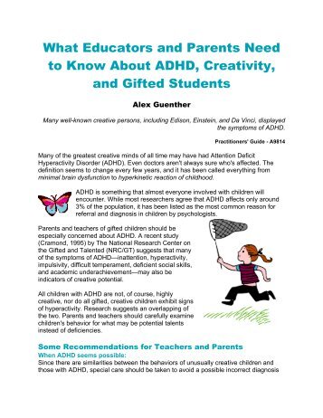 What Educators and Parents Need to Know About ADHD, Creativity ...