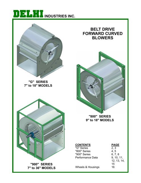 delhiindustries inc. belt drive forward curved blowers - AbsolutAire