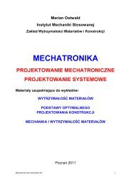 Mechatronika dla mechaników. - Zakład Wytrzymałości Materiałów i ...