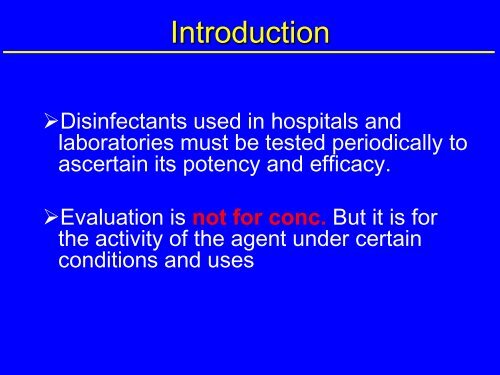 Testing of disinfectants