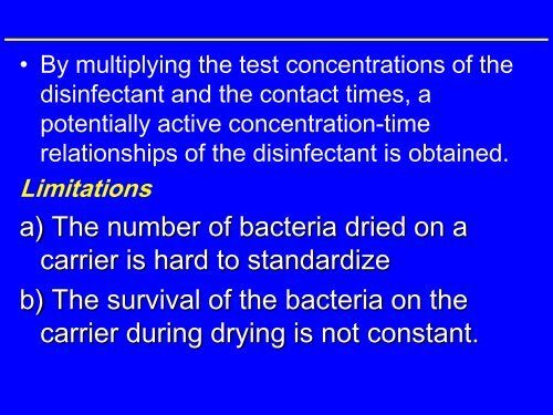 Testing of disinfectants