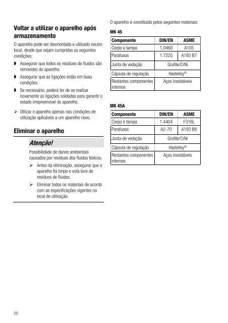 MK 45-1 MK 45-2 MK 45 A-1 MK 45 A-2 - Gestra AG