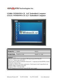 GX084: WINDOWS-CE 8,4â Embedded Computer ... - Delmation
