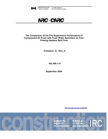 Performance of Compressed-Air Foam with Foam Water Sprinklers ...