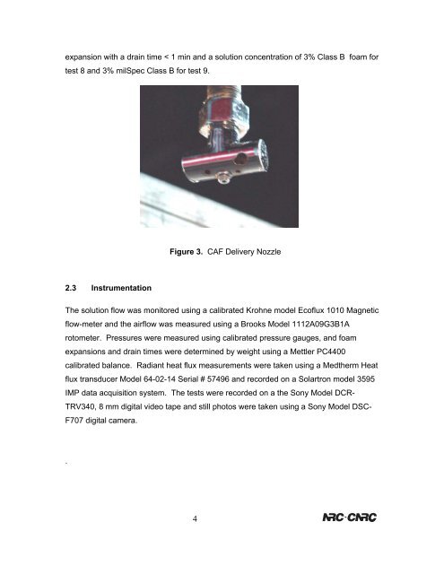 Performance of Compressed-Air Foam with Foam Water Sprinklers ...