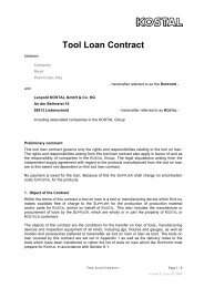 Tool Loan Contract - KOSTAL