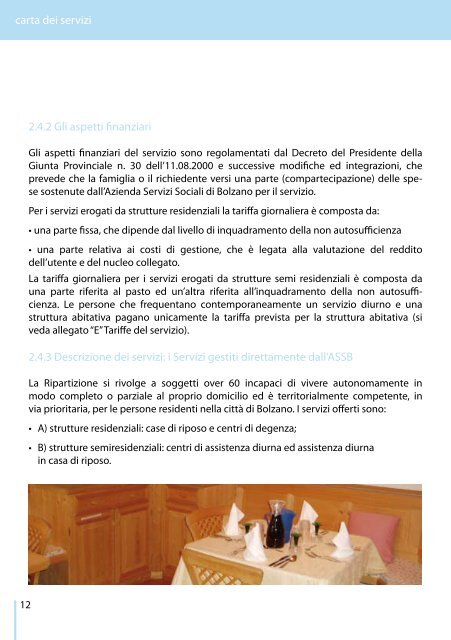 Carta dei Servizi - Strutture residenziali per anziani