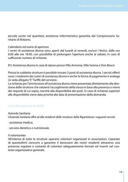 Carta dei Servizi - Strutture residenziali per anziani