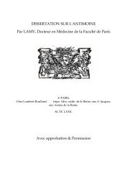 DISSERTATION SUR L'ANTIMOINE Par LAMY, Docteur en ...