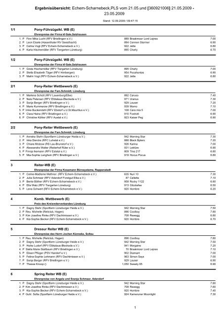 Echem-Scharnebeck,PLS vom 21.05.und - RFV Echem-Scharnebeck