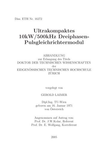 Ultrakompaktes 10kW/500kHz Dreiphasen- Pulsgleichrichtermodul