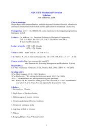 Syllabus - Department of Mechanical Engineering