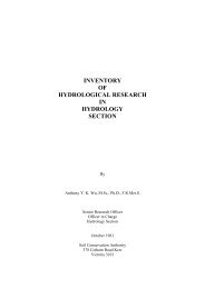 inventory of hydrological research in hydrology section