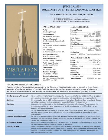 June 29, 2008 Bulletin 1069331B.qxp - Visitation Parish
