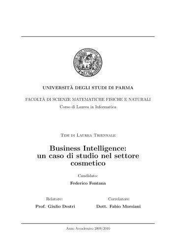 Business Intelligence: un caso di studio nel settore cosmetico