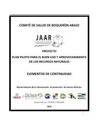 Informe Final Plan Piloto para el buen uso de los Recursos Naturales