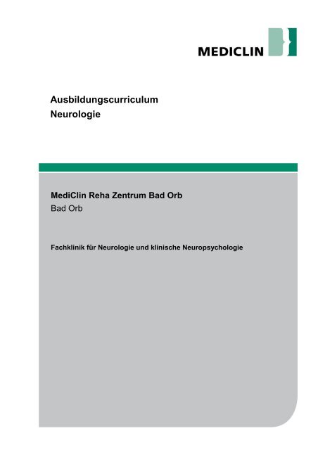 Ausbildungscurriculum Neurologie MediClin Reha Zentrum Bad Orb