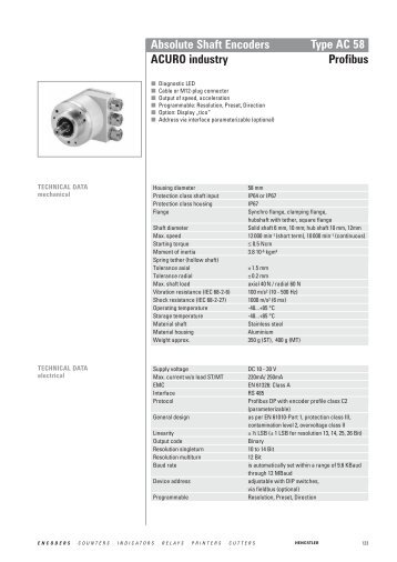 ac58 profibus - Hengstler Encoders