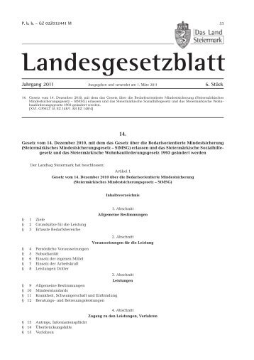 Bedarfsorientierte Mindestsicherung - Sozialserver Land Steiermark
