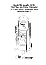 Manta APC 3 -central vacuum cleaner instructions for ... - Allaway Oy