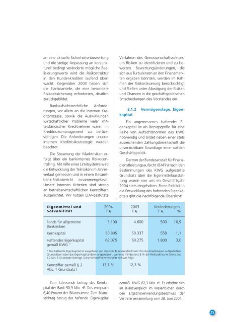 Geschäftsbericht 2004 - Volksbank Raiffeisenbank eG, Neumünster