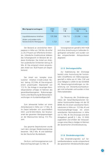 Geschäftsbericht 2004 - Volksbank Raiffeisenbank eG, Neumünster