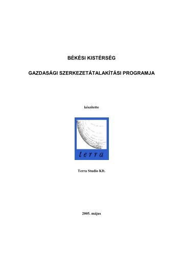 békési kistérség gazdasági szerkezetátalakítási programja