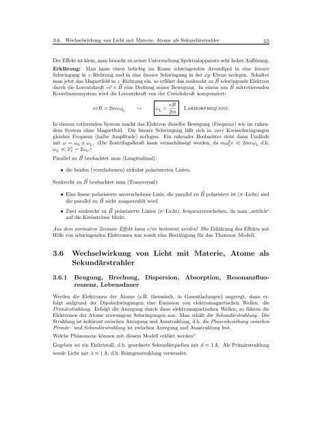 Experimentalphysik III (Atomphysik)