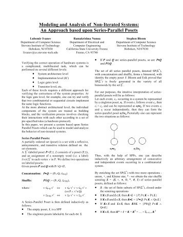 An Approach based upon Series-Parallel Posets