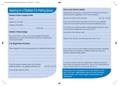 Disabled Parking Bay Application Form - Redditch Borough Council