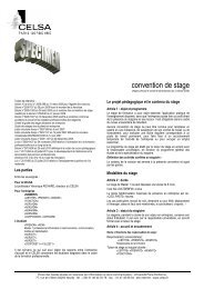 une convention de stage - Celsa