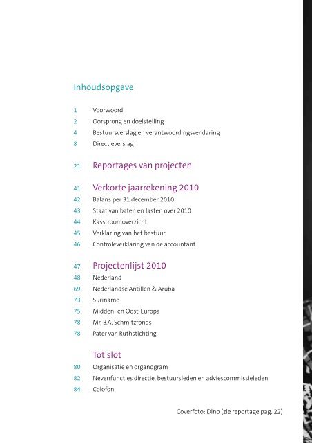 Inhoudsopgave Reportages van projecten Verkorte ... - CBF