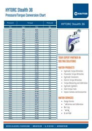 Hytorc Stealth 8 Torque Chart