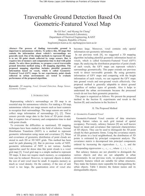 Traversable Ground Detection Based On Geometric ... - KAIST