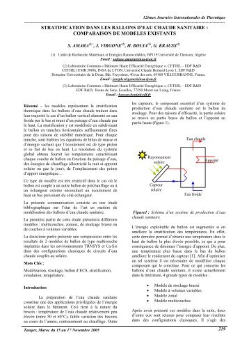 stratification dans les ballons d'eau chaude sanitaire - iusti