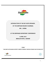 Introduction of Keynote Speaker - ZimTrade