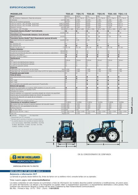 TD5.65 I TD5.75 I TD5.85 I TD5.95 I TD5.105 I TD5.115 - New Holland