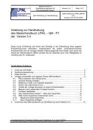 Anleitung zur Handhabung des Masterhandbuch LPWL â QM - PT ...