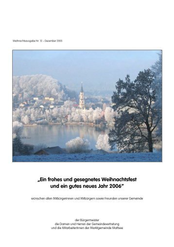 „Ein frohes und gesegnetes Weihnachtsfest und ein gutes ... - Mattsee