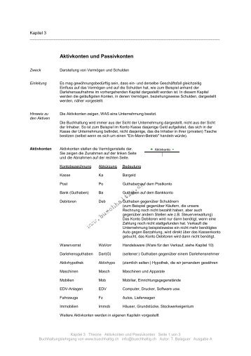 Aktivkonten und Passivkonten - stuber.info