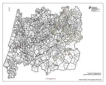 Mapa dos concelhos e freguesias do centro (p/b) - DRAP Centro