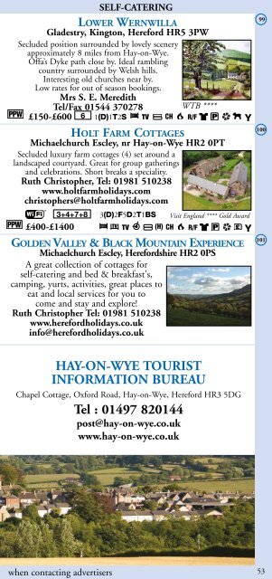 Self catering Holiday Accommodation Hay on Wye