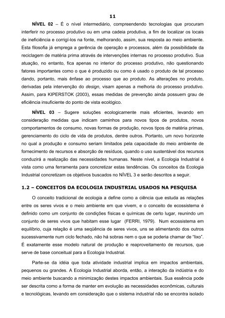 Aplicação de Conceitos da Ecologia Industrial para a ... - TECLIM