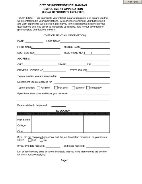 Application-Fill Out Online, Print, Sign and Return to Kansas Works